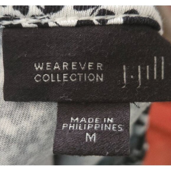 J Jill Wearever Collection Floral Tunic Long Sleeve Blouse back tie size M - Picture 5 of 5